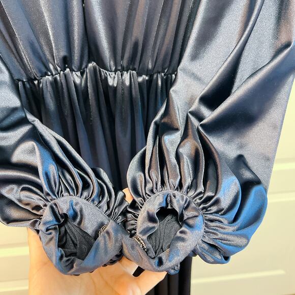 Bronx and Banco ZOE Gown Navy Blue Long Sleeve - Picture 7 of 8